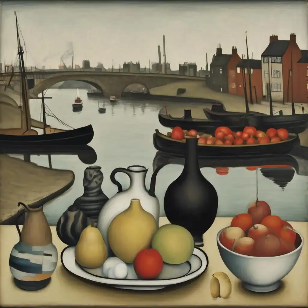 River Scene – L. S. Lowry