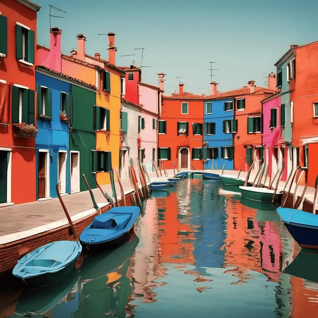 View of Burano – Angelo Morbelli