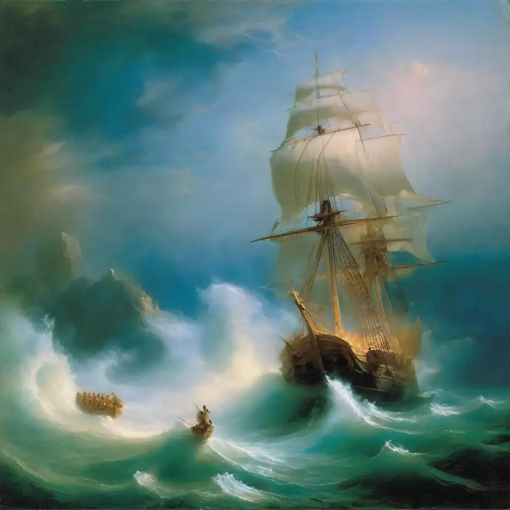 Travel of Poseidon by sea – Ivan Aivazovsky